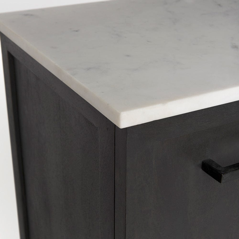 Mercana - Divina Black-Brown Wood w/ White Marble Top and Black Metal Base Sideboard - 69208-AB view 6