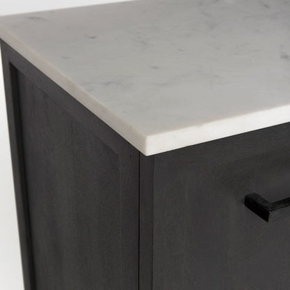 Mercana - Divina Black-Brown Wood w/ White Marble Top and Black Metal Base Sideboard - 69208-AB view 6