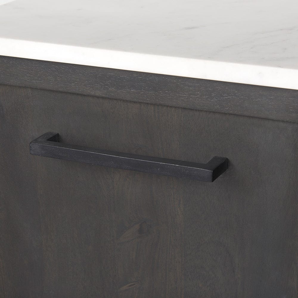 Mercana - Divina Black-Brown Wood w/ White Marble Top and Black Metal Base Sideboard - 69208-AB view 7