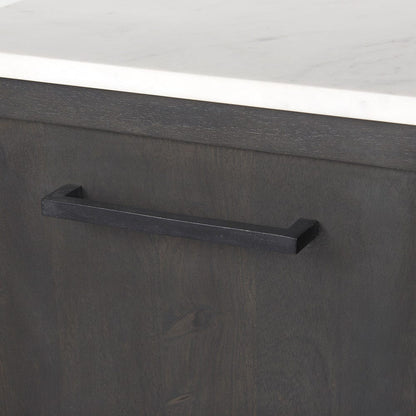 Mercana - Divina Black-Brown Wood w/ White Marble Top and Black Metal Base Sideboard - 69208-AB view 7