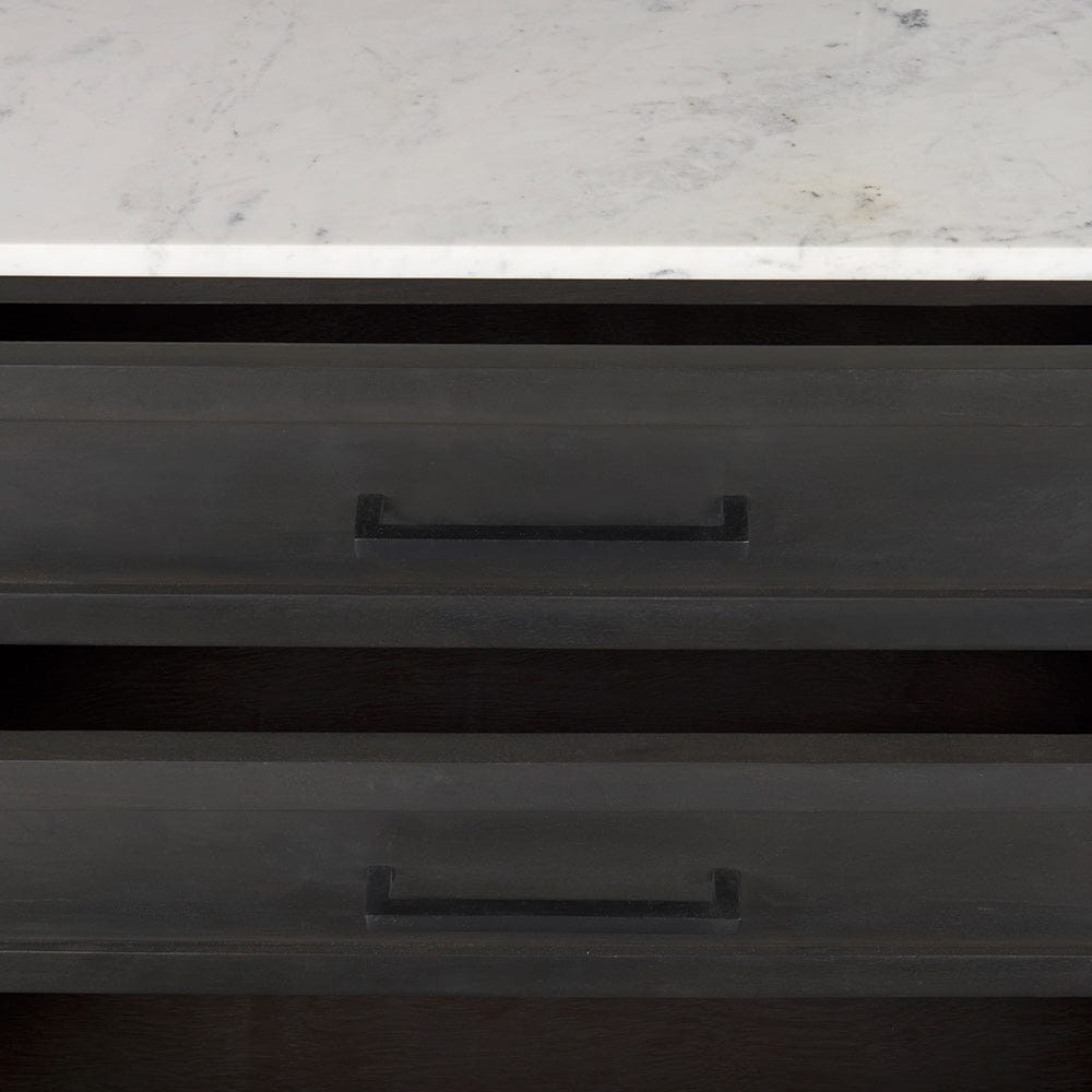 Mercana - Divina Black-Brown Wood w/ White Marble Top and Black Metal Base Sideboard - 69208-AB view 8