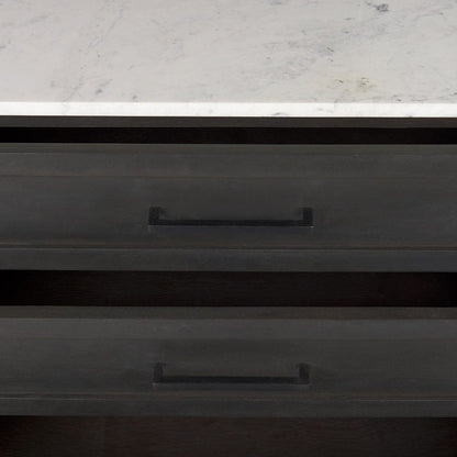 Mercana - Divina Black-Brown Wood w/ White Marble Top and Black Metal Base Sideboard - 69208-AB view 8