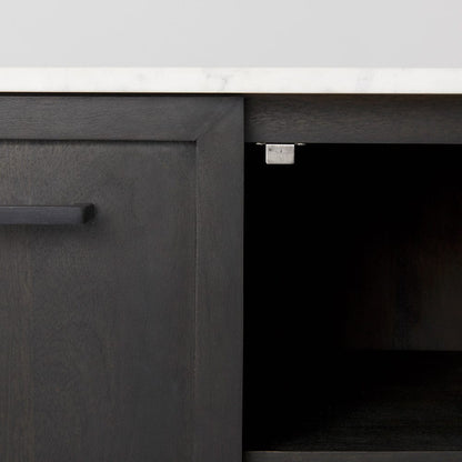 Mercana - Divina Black-Brown Wood w/ White Marble Top and Black Metal Base Sideboard - 69208-AB view 9