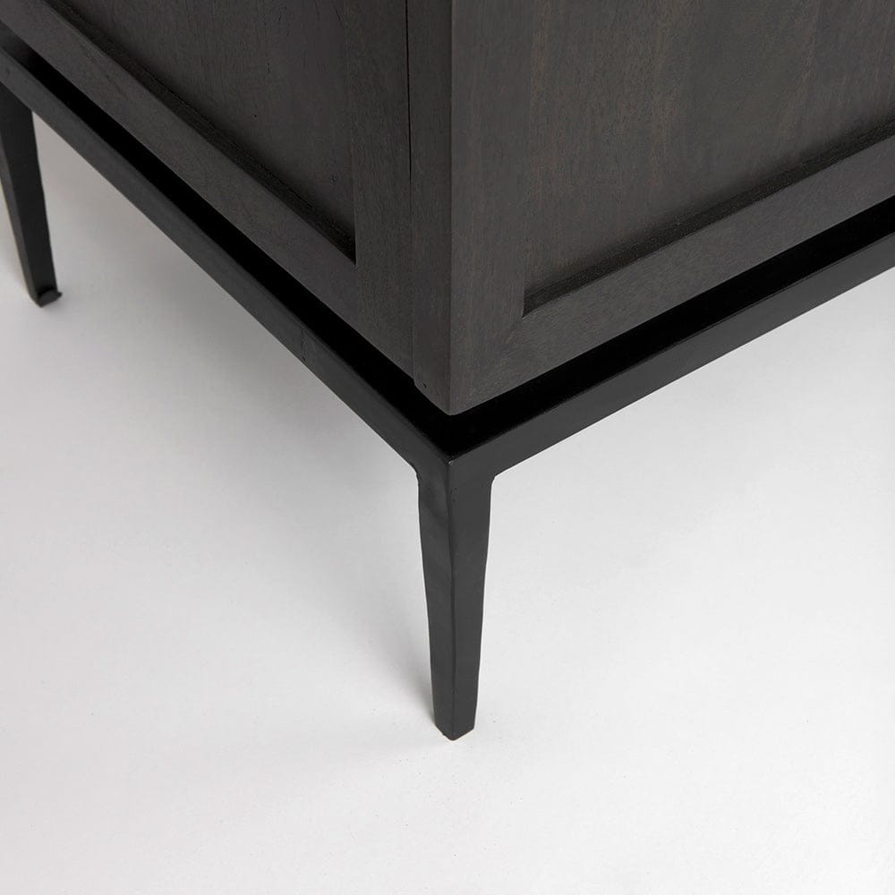 Mercana - Divina Black-Brown Wood w/ White Marble Top and Black Metal Base Sideboard - 69208-AB view 10