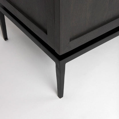 Mercana - Divina Black-Brown Wood w/ White Marble Top and Black Metal Base Sideboard - 69208-AB view 10