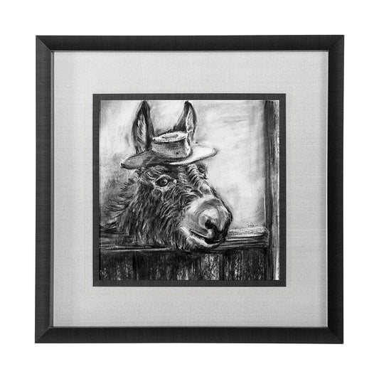 Mercana - Donkey II by Mercana Studio a Hand Embellished Textured Framed Art Print Matted under Glass - 12987 view 1