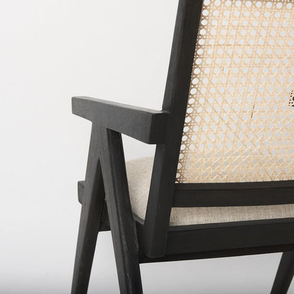 Mercana - Donna Black Wood Cane-Back w/ Beige Upholstered Seat Accent Chair - 69991_CLOSEOUT view 9