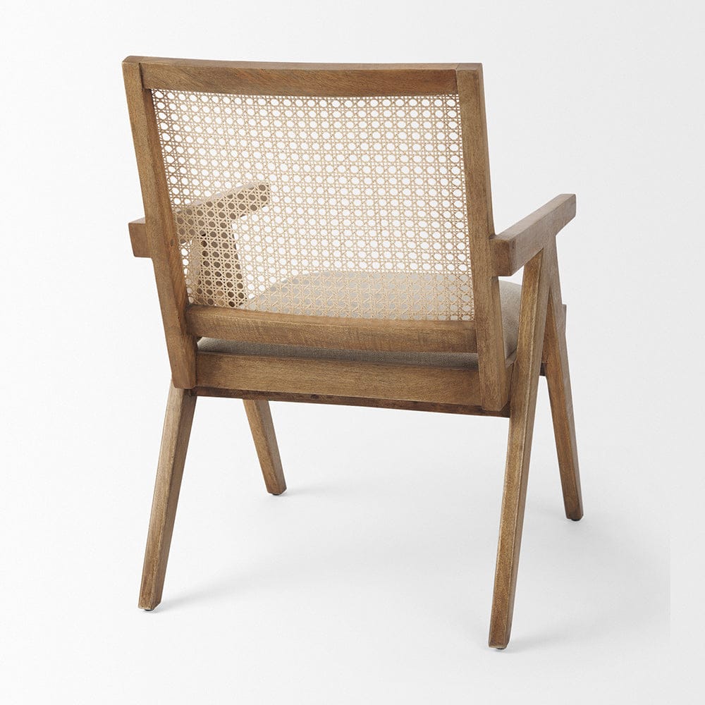Mercana - Donna Light Brown Wood Cane-Back w/ Beige Upholstered Seat Accent Chair - 69933_CLOSEOUT view 5