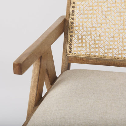 Mercana - Donna Light Brown Wood Cane-Back w/ Beige Upholstered Seat Accent Chair - 69933_CLOSEOUT view 8