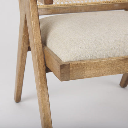 Mercana - Donna Light Brown Wood Cane-Back w/ Beige Upholstered Seat Accent Chair - 69933_CLOSEOUT view 10