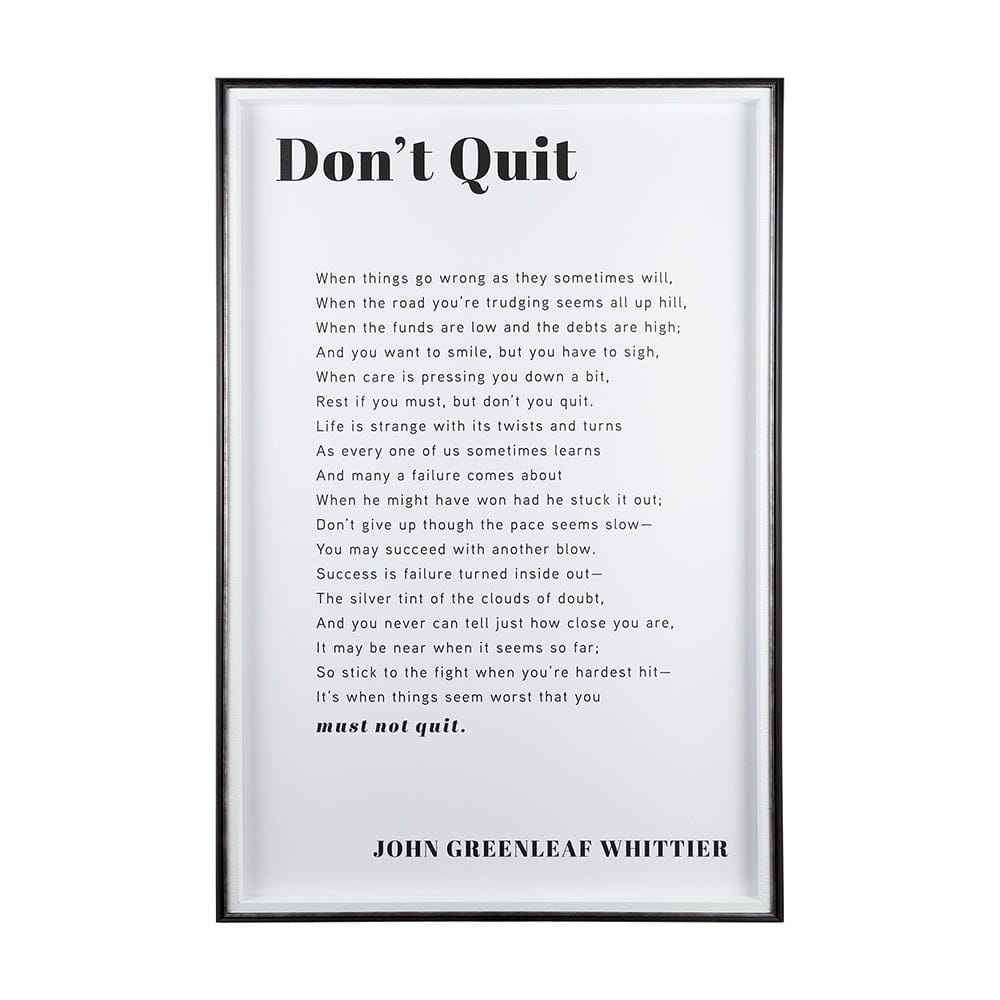Mercana - Don't Quit by Mercana Studio a Framed Art Print Matted under Glass - 13931 view 1