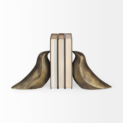 Mercana - Dover 15L x 4W Gold Aluminum Dove Bookends (Set of 2) - 69078 view 2
