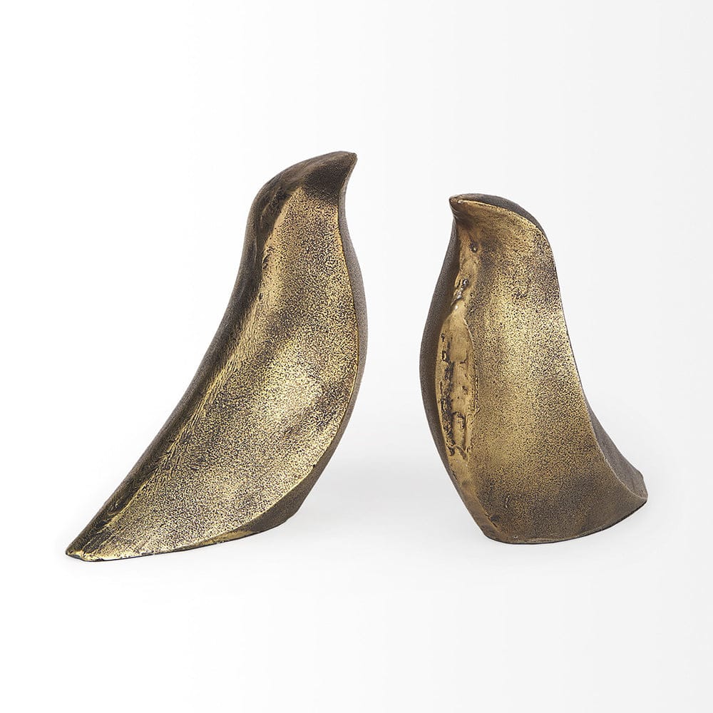 Mercana - Dover 15L x 4W Gold Aluminum Dove Bookends (Set of 2) - 69078 view 4