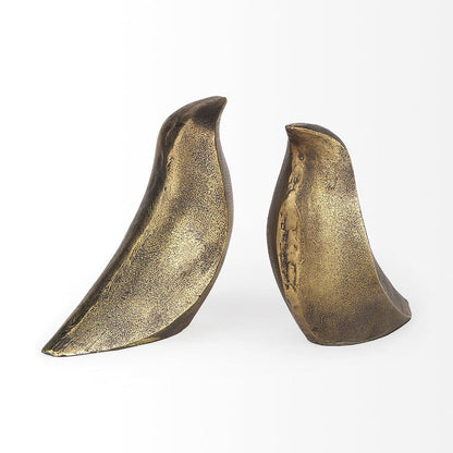 Mercana - Dover 15L x 4W Gold Aluminum Dove Bookends (Set of 2) - 69078 view 4