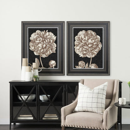 Mercana - Dramatic Peony I by Vision Studio a Hand Embellished Textured Framed Art Print Matted under Glass - 10593 view 5