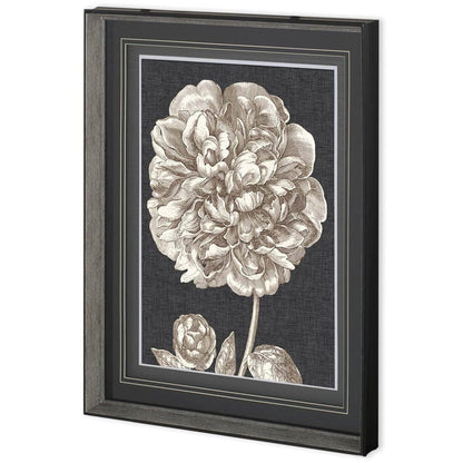 Mercana - Dramatic Peony II by Vision Studio a Hand Embellished Textured Framed Art Print Matted under Glass - 10594 view 1