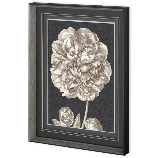 Mercana - Dramatic Peony II by Vision Studio a Hand Embellished Textured Framed Art Print Matted under Glass - 10594 view 1