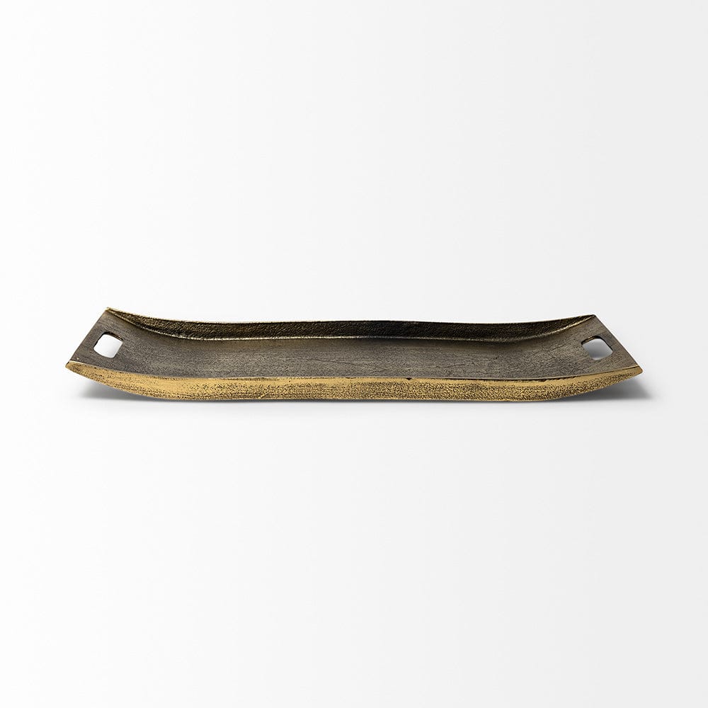 Mercana - Drey 24L x 10W Gold Rectangular Tray - 69067 view 5
