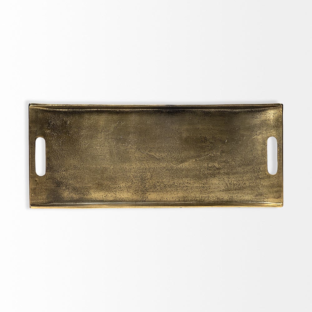 Mercana - Drey 24L x 10W Gold Rectangular Tray - 69067 view 7