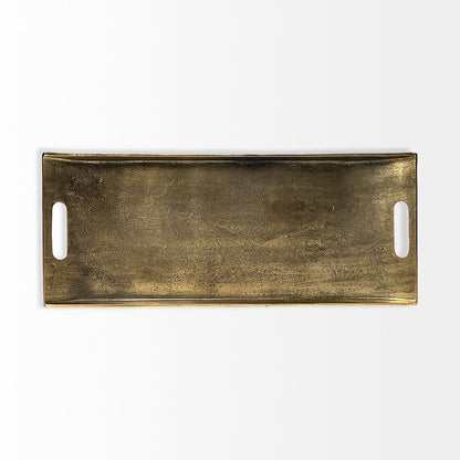Mercana - Drey 24L x 10W Gold Rectangular Tray - 69067 view 7