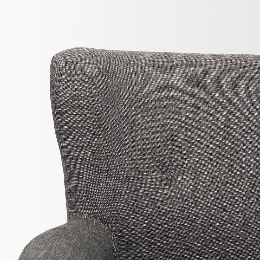 Mercana - Dunstan Accent Chair Upholstered Gray Twill Fabric and Medium Brown Wood Feet - 70429 view 2