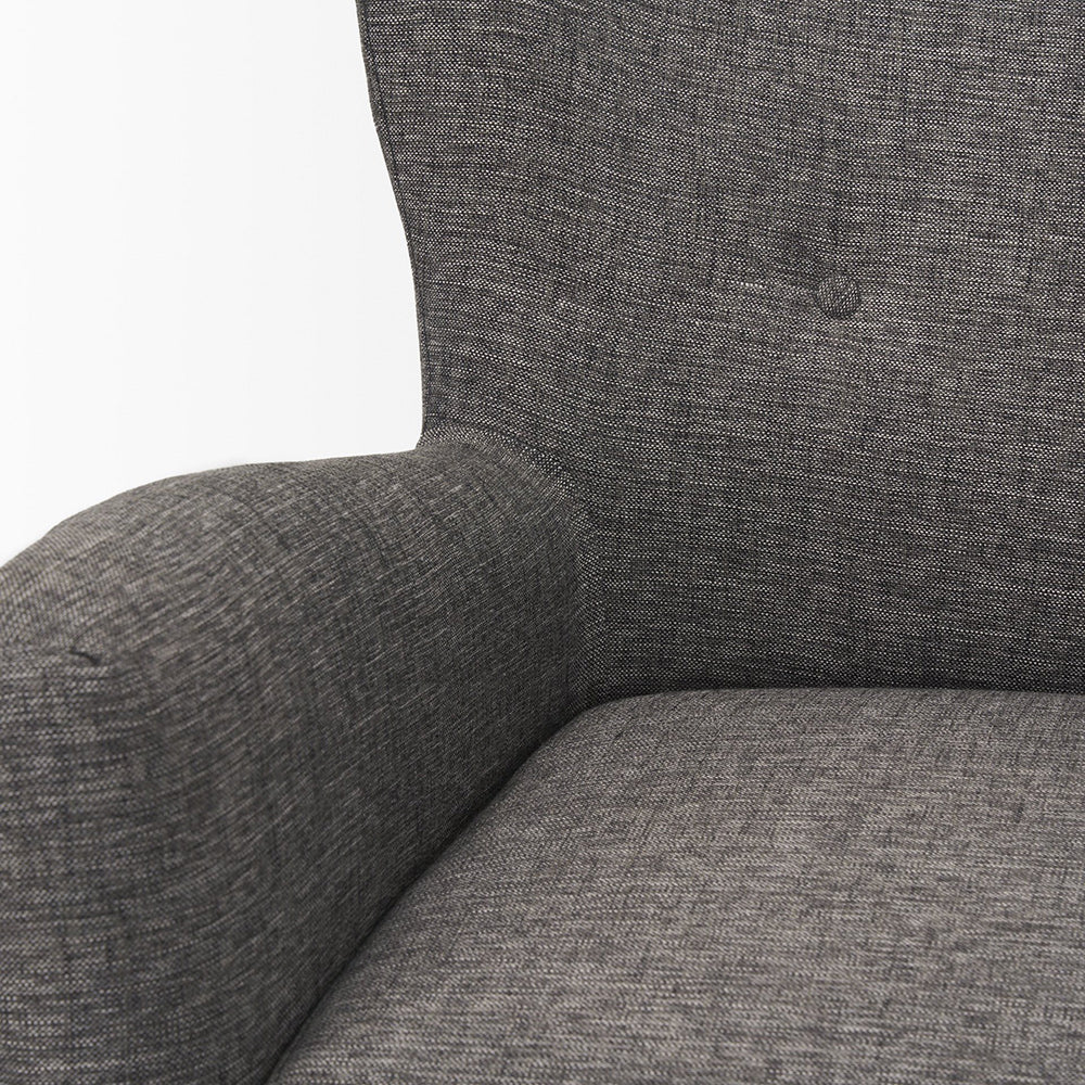 Mercana - Dunstan Accent Chair Upholstered Gray Twill Fabric and Medium Brown Wood Feet - 70429 view 3