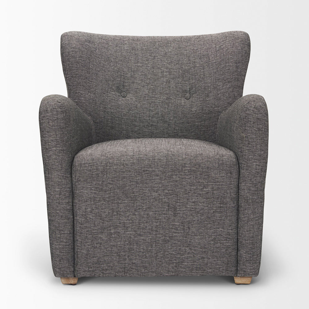 Mercana - Dunstan Accent Chair Upholstered Gray Twill Fabric and Medium Brown Wood Feet - 70429 view 6