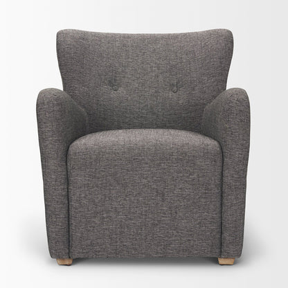 Mercana - Dunstan Accent Chair Upholstered Gray Twill Fabric and Medium Brown Wood Feet - 70429 view 6