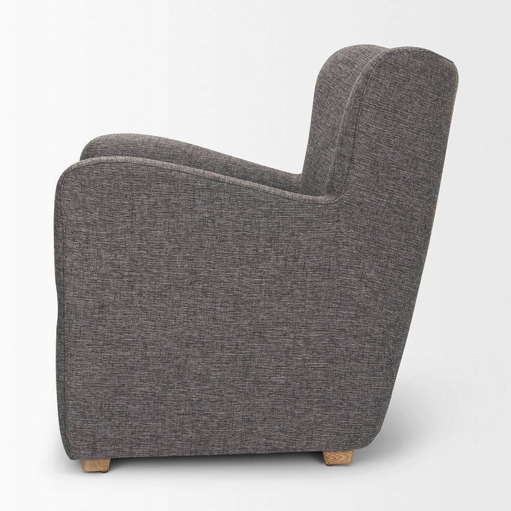 Mercana - Dunstan Accent Chair Upholstered Gray Twill Fabric and Medium Brown Wood Feet - 70429 view 7