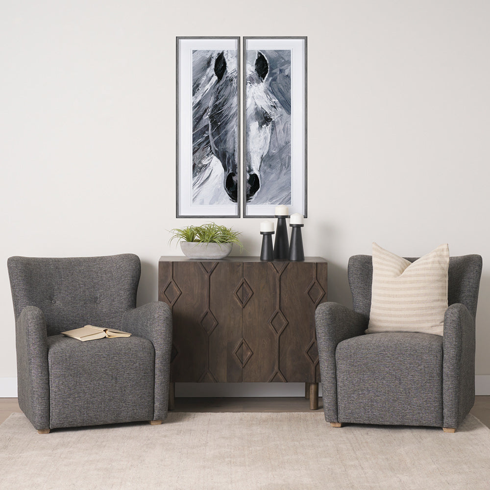 Mercana - Dunstan Accent Chair Upholstered Gray Twill Fabric and Medium Brown Wood Feet - 70429 view 11