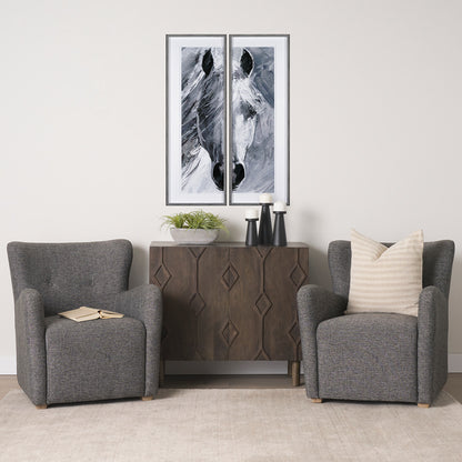 Mercana - Dunstan Accent Chair Upholstered Gray Twill Fabric and Medium Brown Wood Feet - 70429 view 11