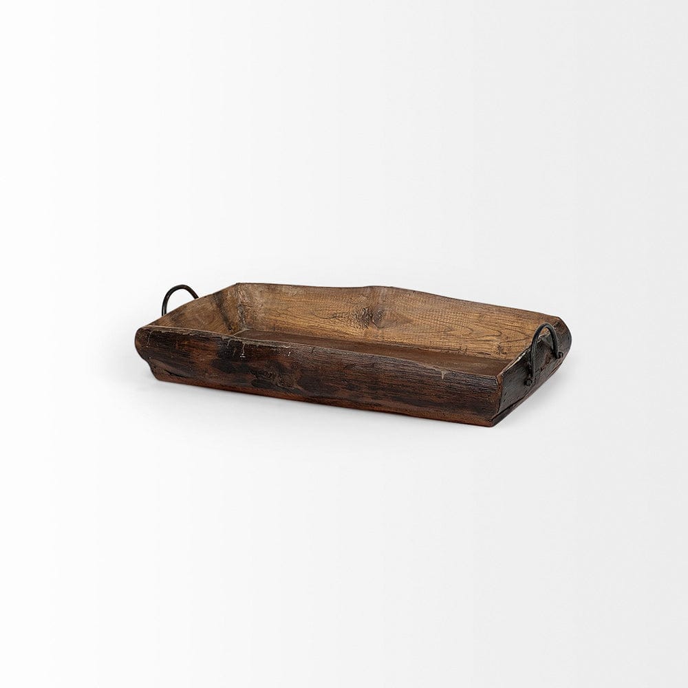 Mercana - Durone Brown Wooden Live Edge Serving Trays (Set of 2) - 68149 view 3
