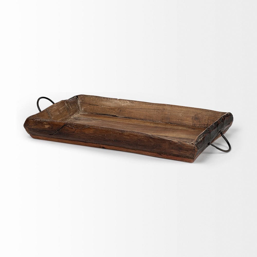 Mercana - Durone Brown Wooden Live Edge Serving Trays (Set of 2) - 68149 view 4