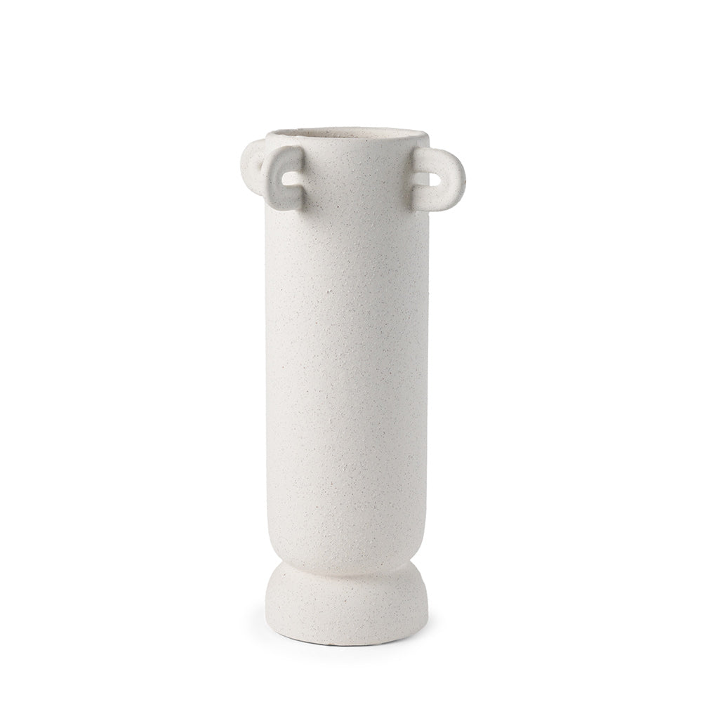 Mercana - Dylan Tall Textured Off White w/ Handles Ceramic Vase - 70970 view 1
