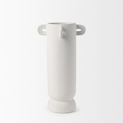 Mercana - Dylan Tall Textured Off White w/ Handles Ceramic Vase - 70970 view 2