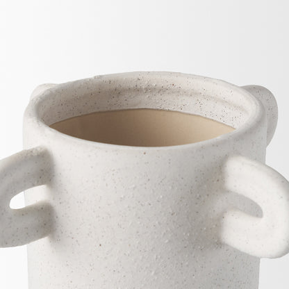 Mercana - Dylan Tall Textured Off White w/ Handles Ceramic Vase - 70970 view 4