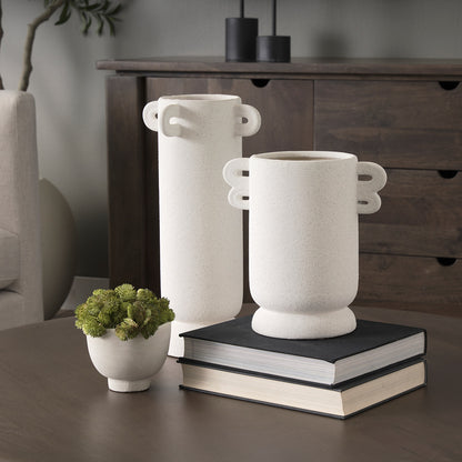 Mercana - Dylan Tall Textured Off White w/ Handles Ceramic Vase - 70970 view 10