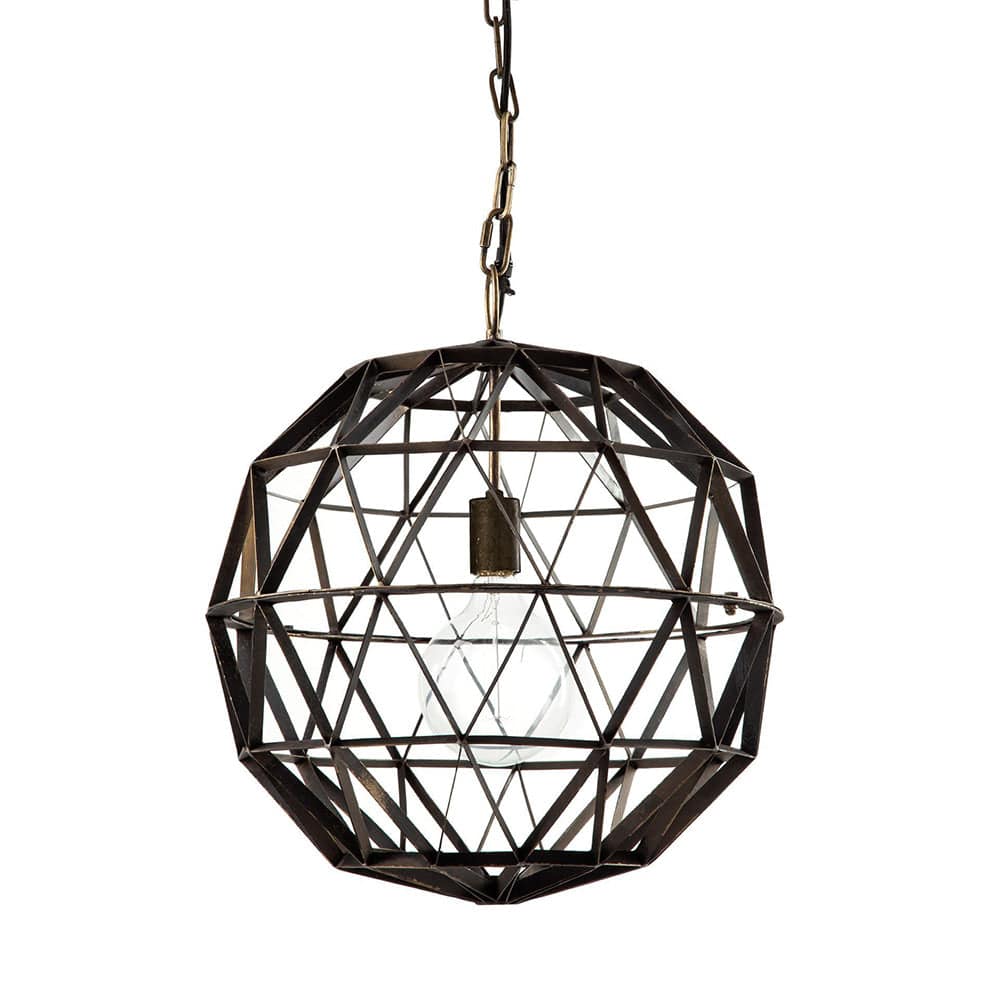 Mercana - Dyson I 18x18 Black Metal Triangular Orb Pendant Light - 67955_CLOSEOUT view 1