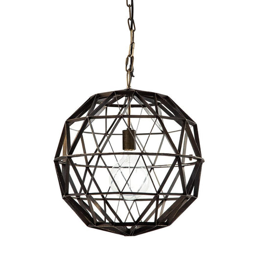 Mercana - Dyson I 18x18 Black Metal Triangular Orb Pendant Light - 67955_CLOSEOUT view 1