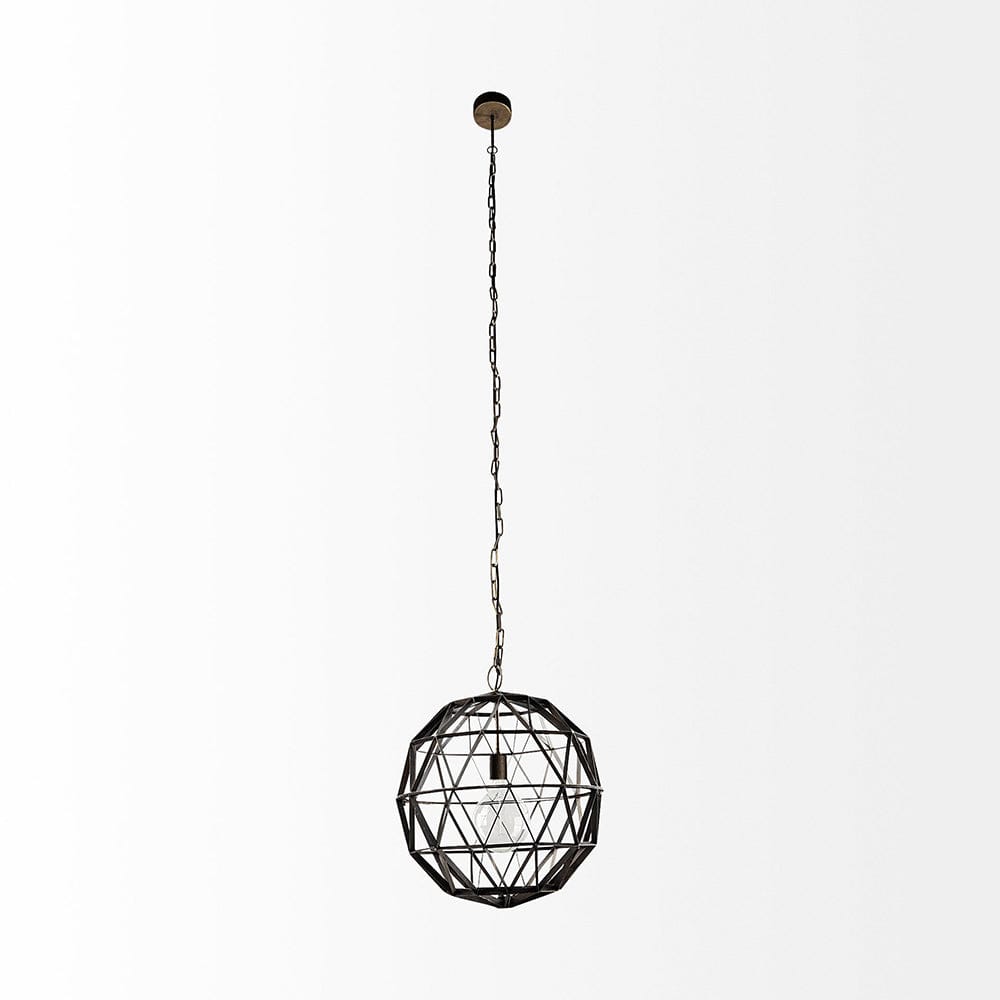 Mercana - Dyson I 18x18 Black Metal Triangular Orb Pendant Light - 67955_CLOSEOUT view 3