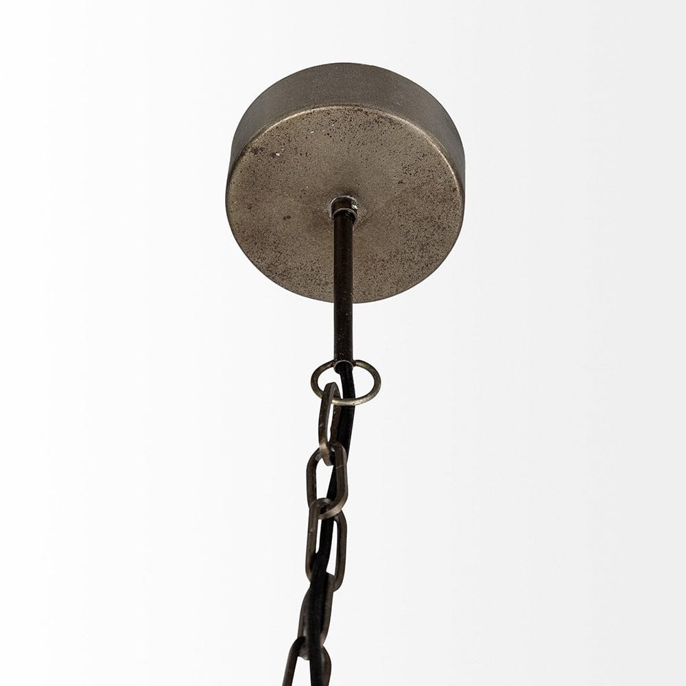 Mercana - Dyson II 22.5"D Black Metal Triangular Orb Four Bulb Chandelier - 67956_CLOSEOUT view 3