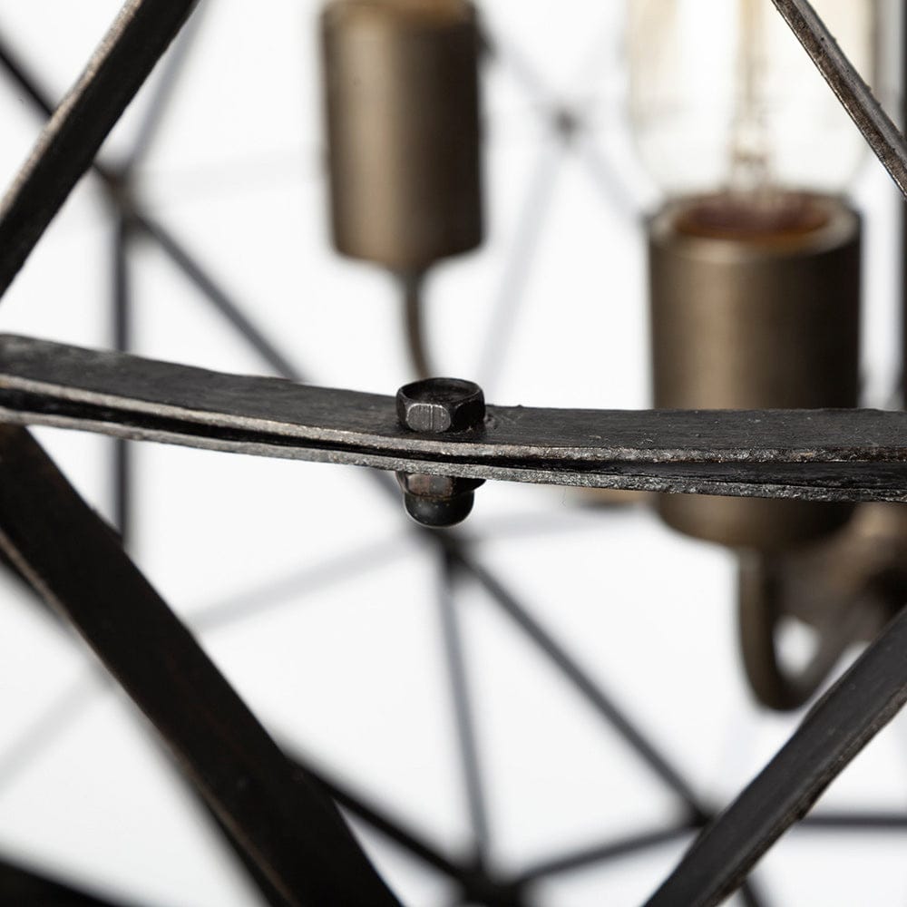 Mercana - Dyson II 22.5"D Black Metal Triangular Orb Four Bulb Chandelier - 67956_CLOSEOUT view 5