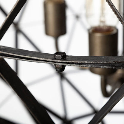 Mercana - Dyson II 22.5"D Black Metal Triangular Orb Four Bulb Chandelier - 67956_CLOSEOUT view 5