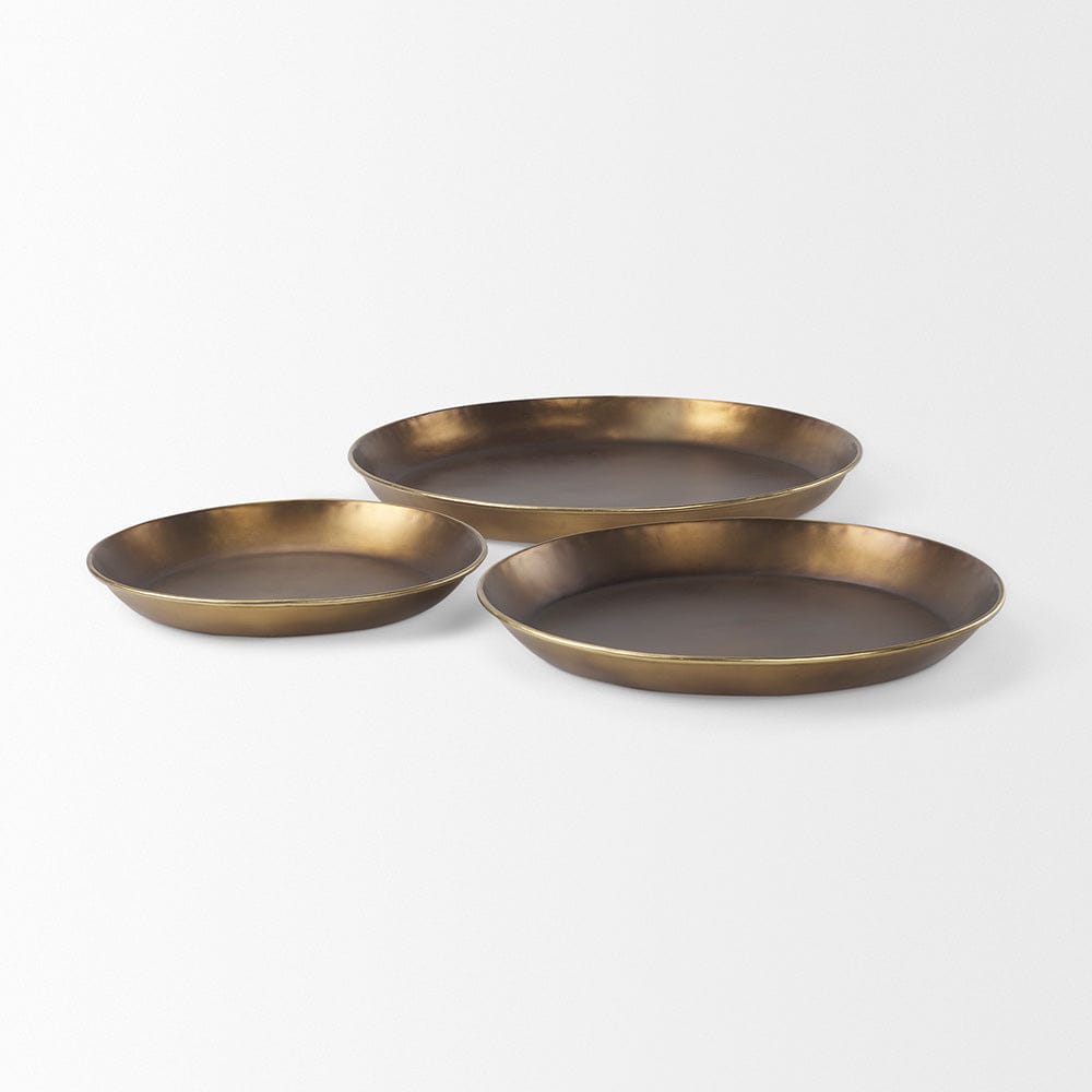 Mercana - Eagan 24.0L x 24.0W x 2.0H Brass Aluminium Tray Large - 69951 view 7