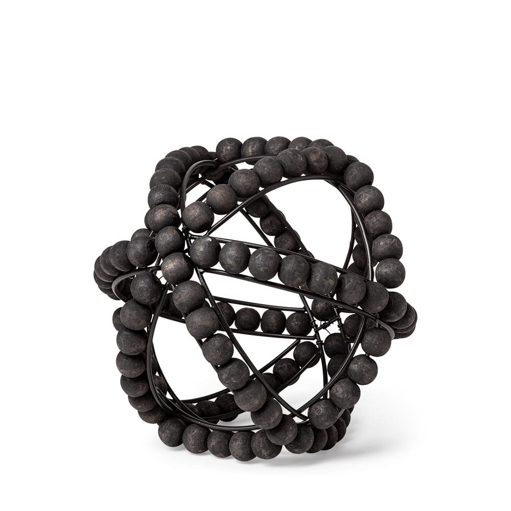 Mercana - Earnhardt I Small 9L x 9W Black Wooden Beaded Orb - 68678_CLOSEOUT view 1