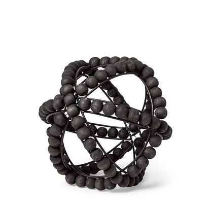 Mercana - Earnhardt I Small 9L x 9W Black Wooden Beaded Orb - 68678_CLOSEOUT view 1