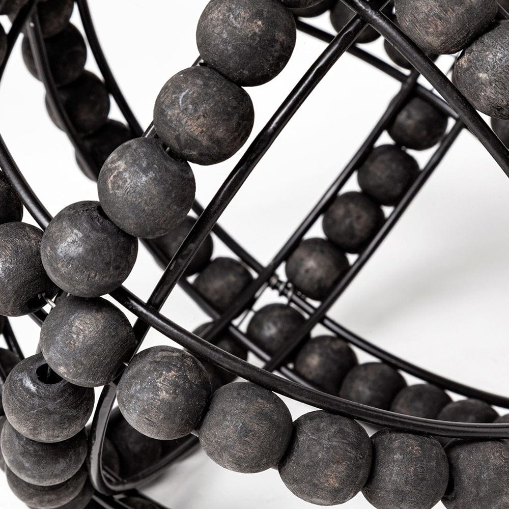 Mercana - Earnhardt I Small 9L x 9W Black Wooden Beaded Orb - 68678_CLOSEOUT view 5