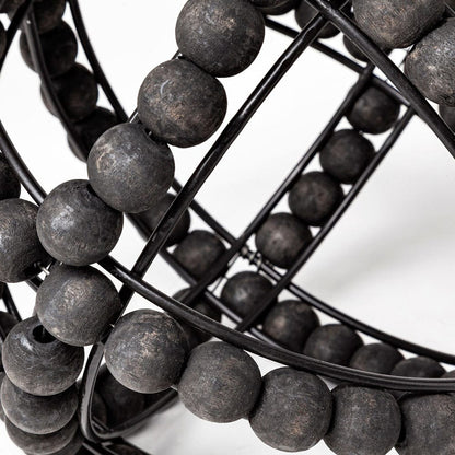 Mercana - Earnhardt I Small 9L x 9W Black Wooden Beaded Orb - 68678_CLOSEOUT view 5