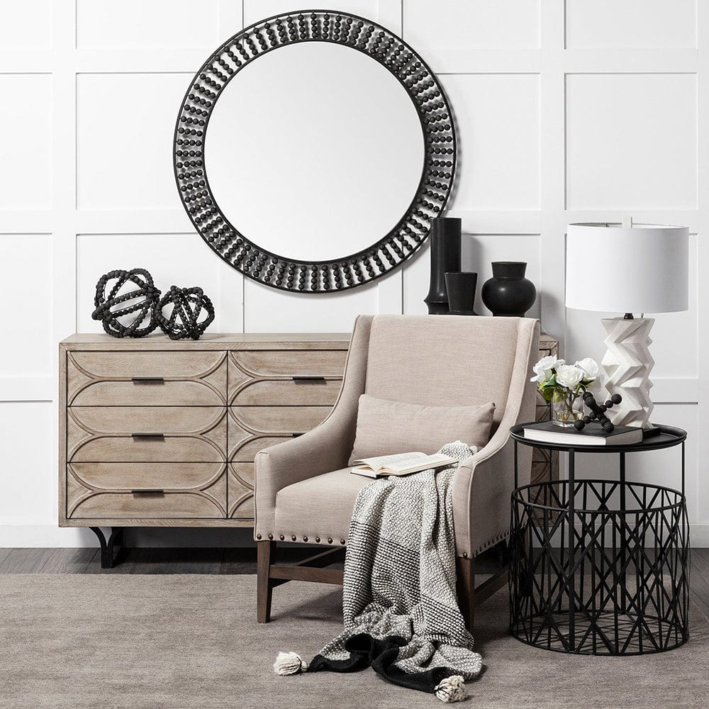 Mercana - Earnhardt I Small 9L x 9W Black Wooden Beaded Orb - 68678_CLOSEOUT view 8