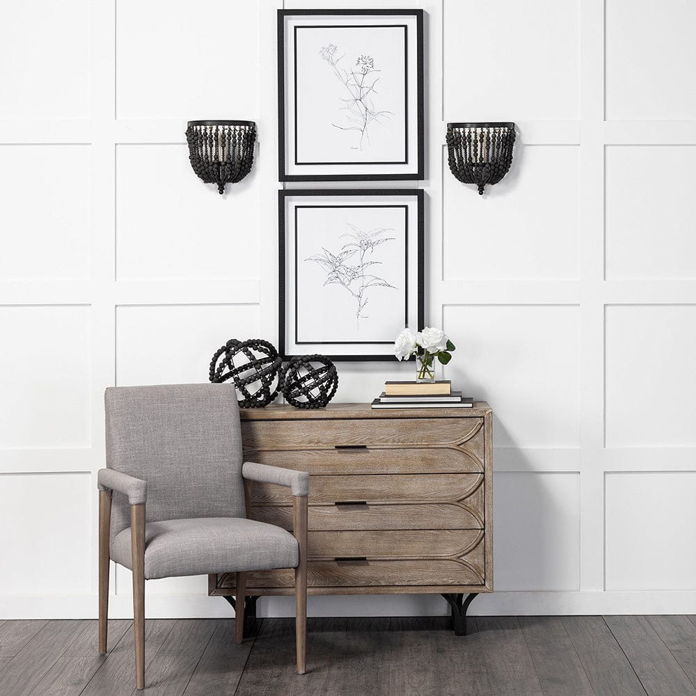 Mercana - Earnhardt II Large 11L x 11W Black Wooden Beaded Orb - 68679_CLOSEOUT view 8